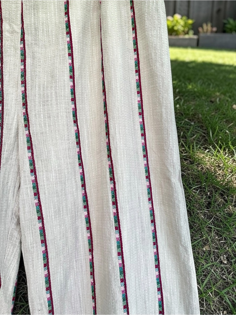 ETHNC Pakistani Embroidered Boho Crop Pants Size Large - Picture 6 of 8